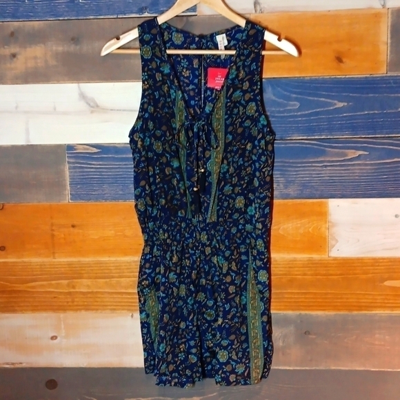 RAGA Navy blue floral romper XS NWT - Picture 1 of 7